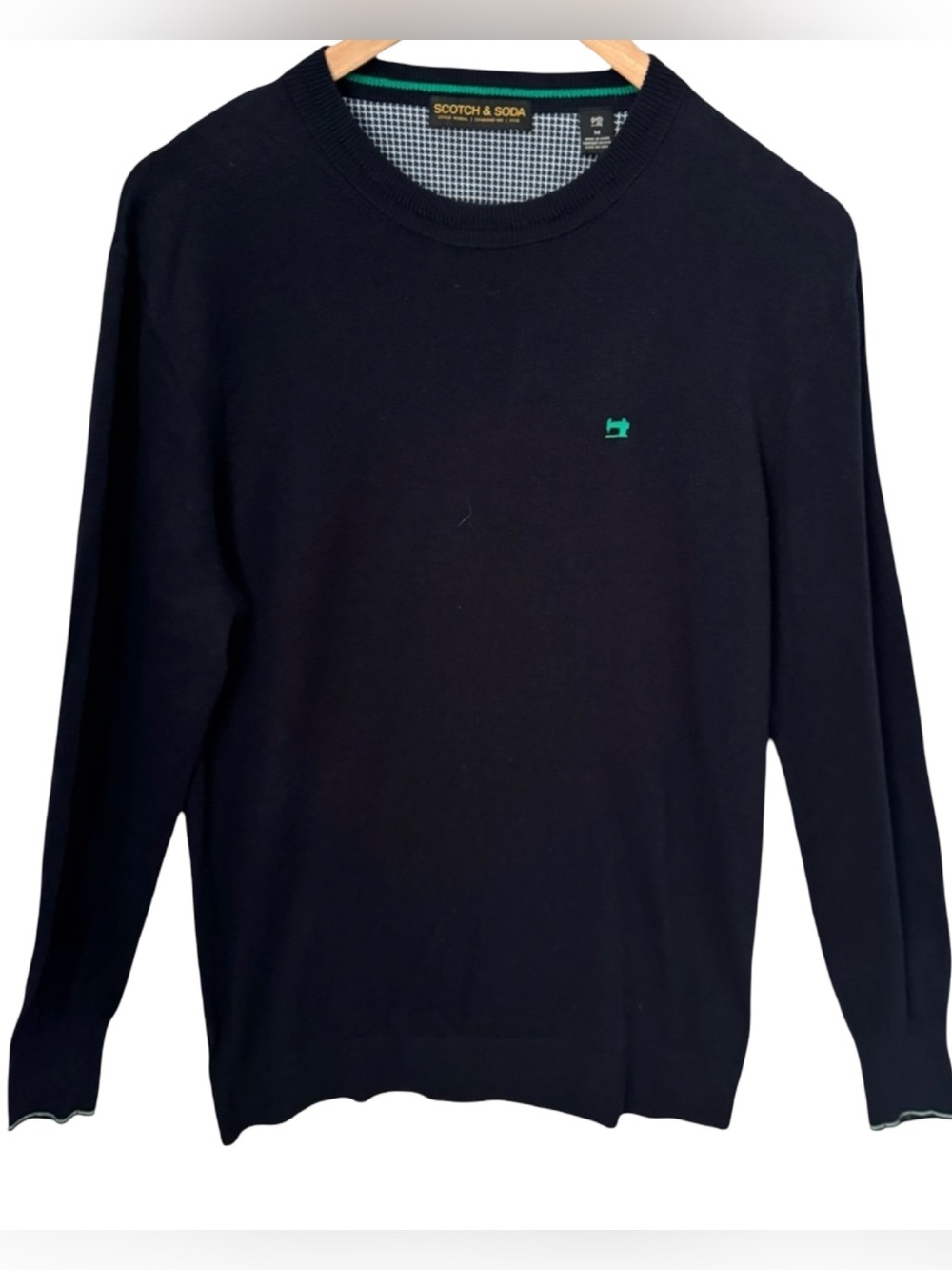 SCOTCH & SODA Classic Wool Cotton Blend Crewneck Sweater Blue Lightweight Size M